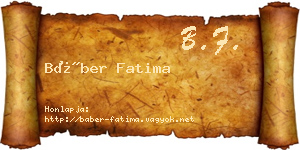 Báber Fatima névjegykártya
